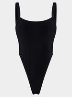 Wholesale Black Sleeveless Backless Spaghetti Strap One-Pieces Swimsuits
