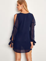 NEW FEELING Womens Navy V-Neck Dresses