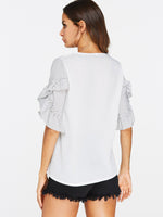 NEW FEELING Womens White T-Shirts