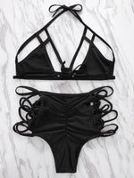 NEW FEELING Womens Black Bikinis