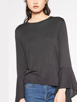 Wholesale Round Neck Long Sleeve Grey T-Shirts