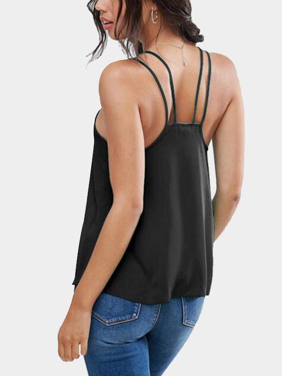 NEW FEELING Womens Black Camis