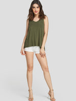 NEW FEELING Womens Army Green Camis