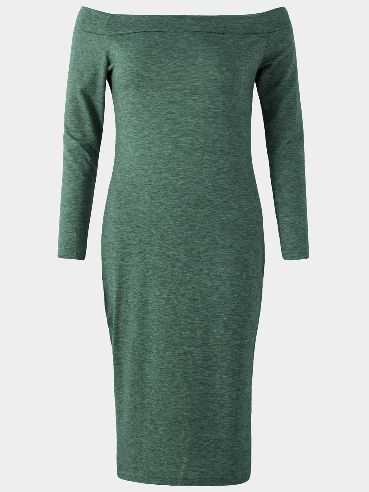 NEW FEELING Womens Green Off The Shoulder Dresses