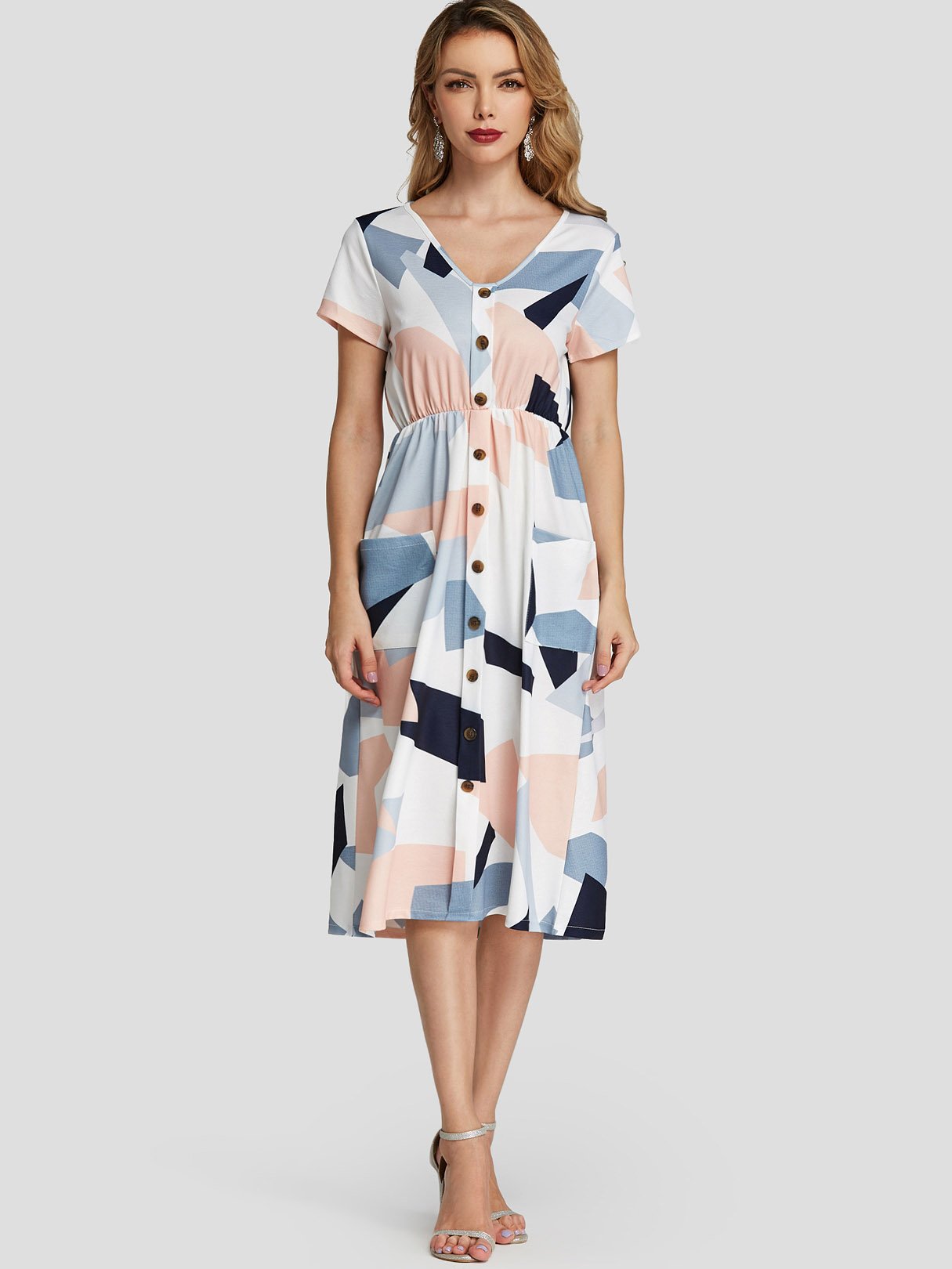 NEW FEELING Womens Multi V-Neck Dresses