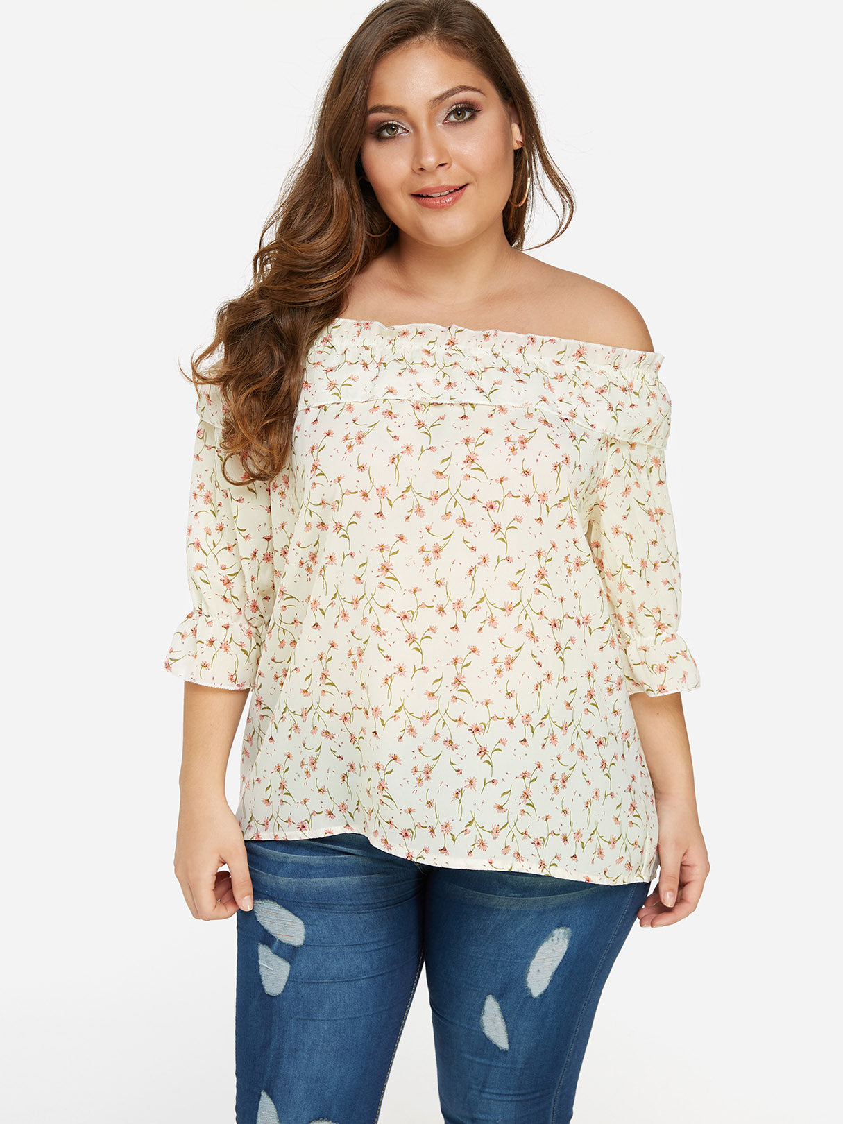 OEM Ladies White Plus Size Tops