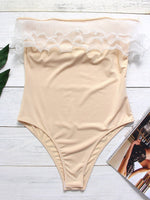 OEM Ladies Off The Shoulder One-Pieces Swimwears