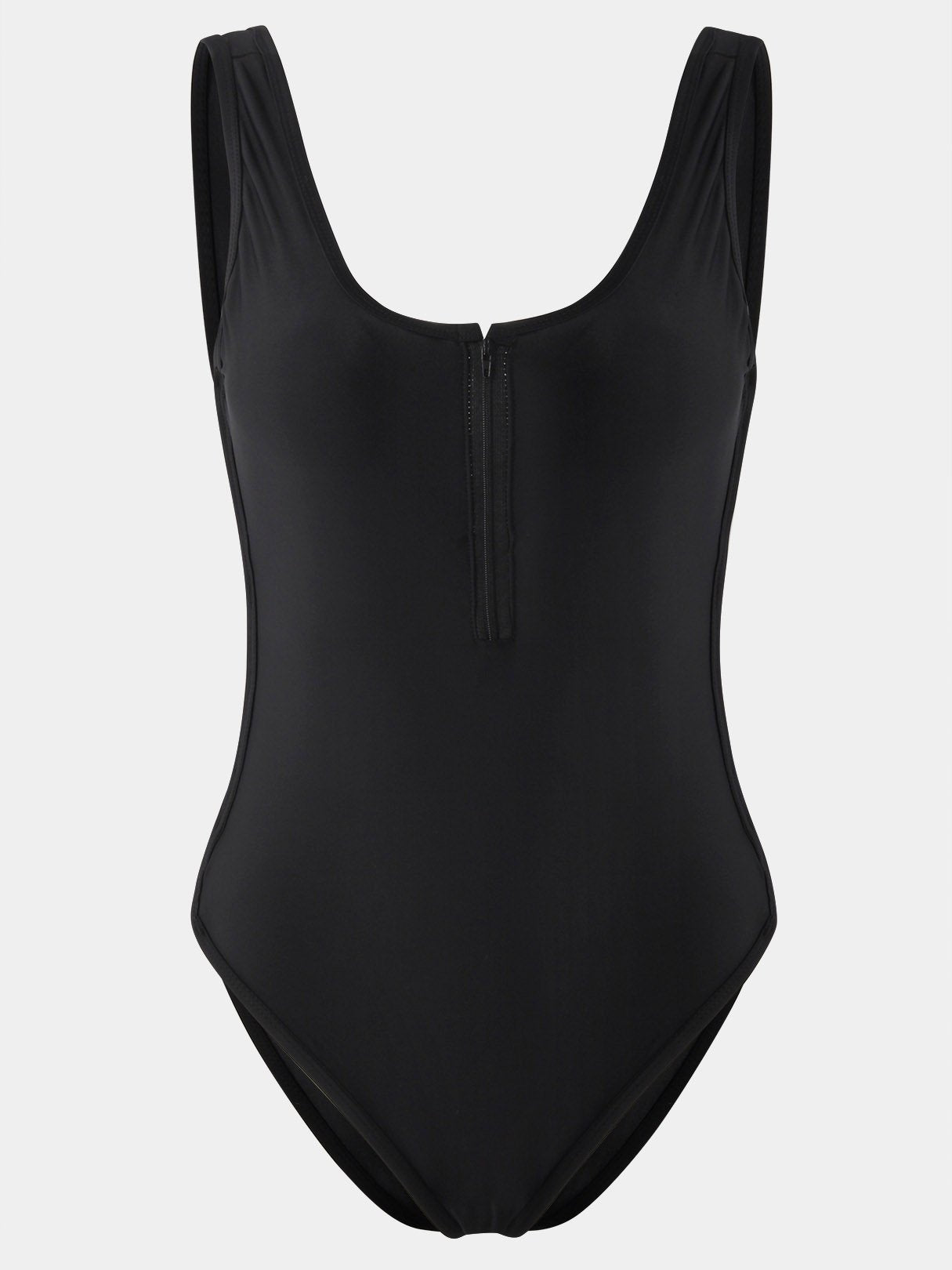 Wholesale Black Deep V Neck Sleeveless Plain Backless One-Pieces