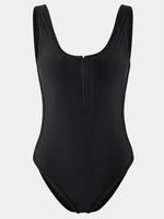 Wholesale Black Deep V Neck Sleeveless Plain Backless One-Pieces