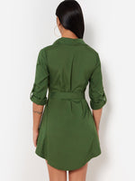NEW FEELING Womens Army Green Casual Dresses