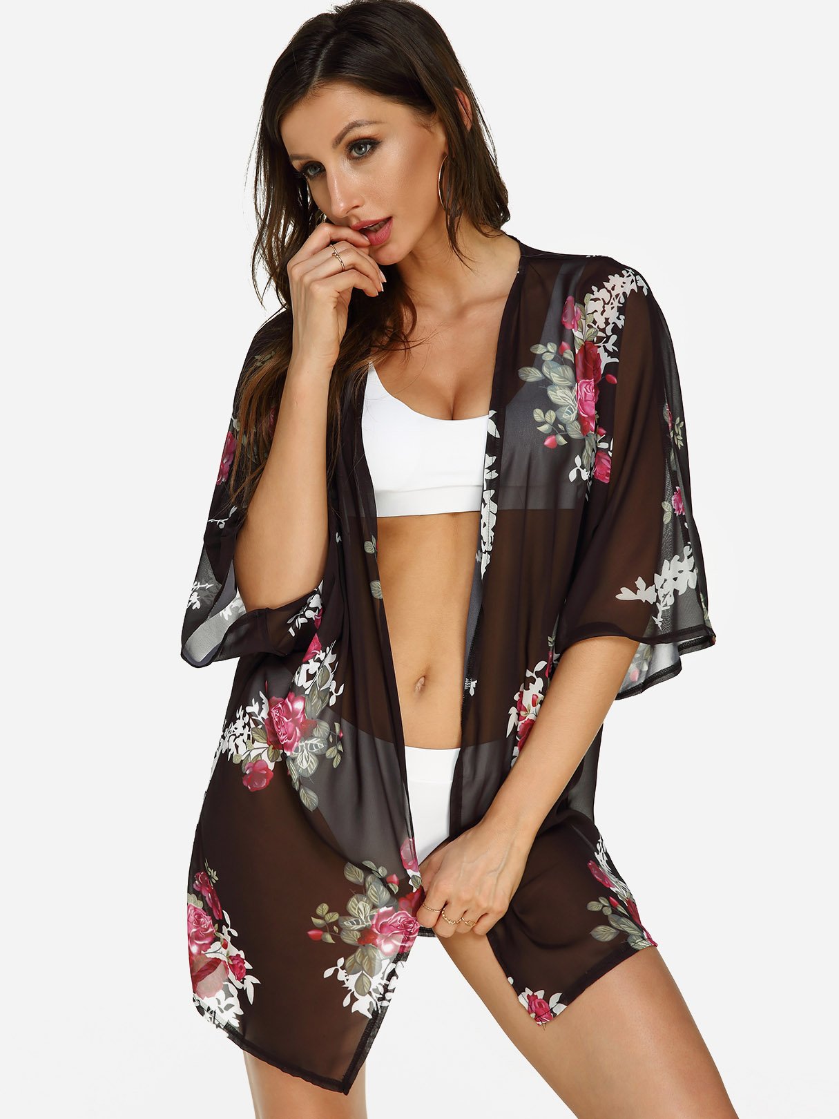 ODM Ladies 3/4 Sleeve Beach Kimono