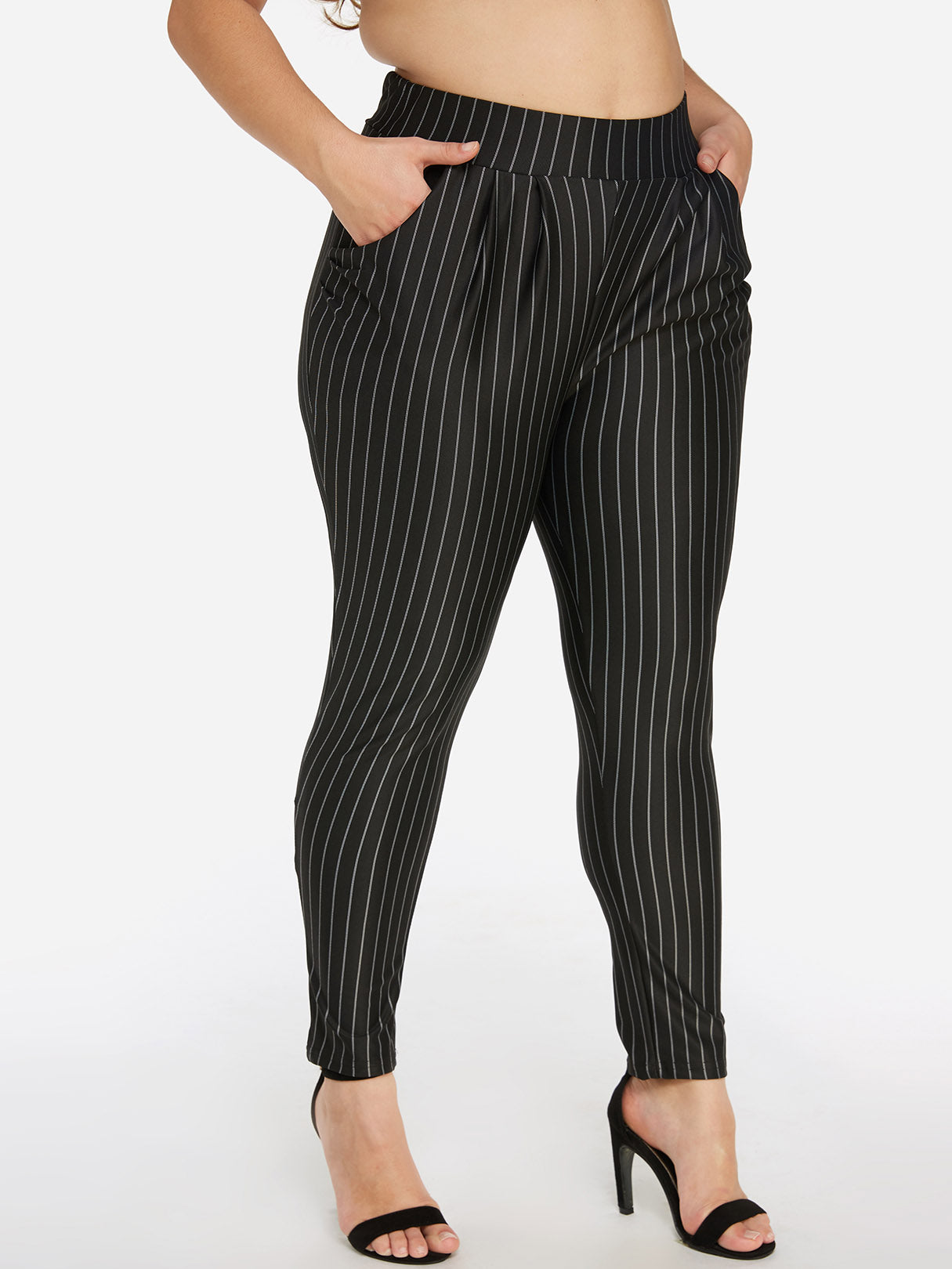 NEW FEELING Womens Black Plus Size Bottoms