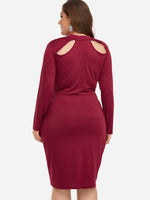 NEW FEELING Womens Burgundy Plus Size Dresses