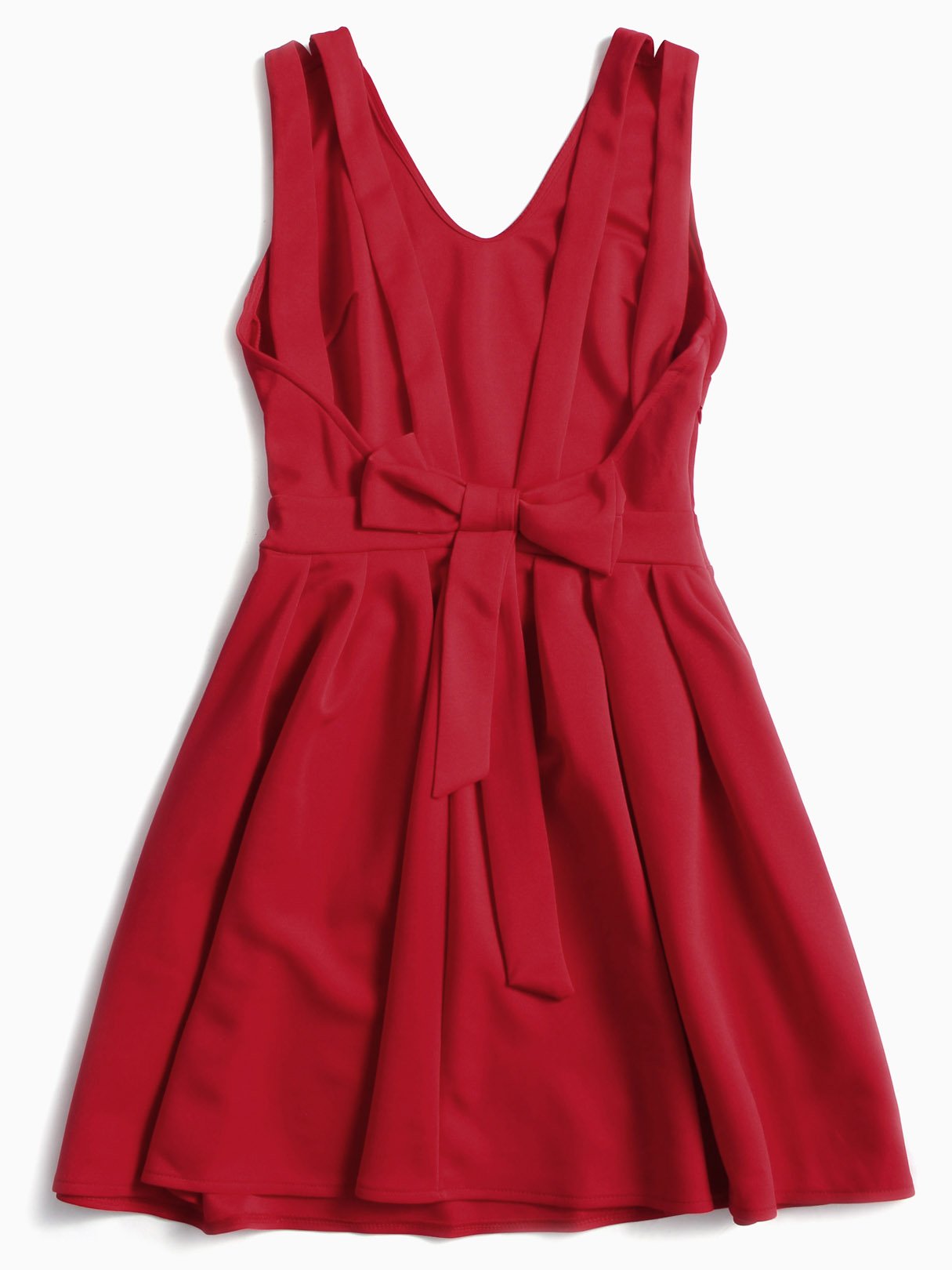 NEW FEELING Womens Red V-Neck Dresses