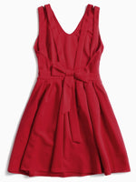 NEW FEELING Womens Red V-Neck Dresses