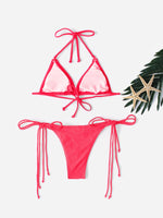 Custom Ladies V-Neck Bikini Set Swimwear
