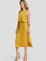 OEM Ladies Yellow Midi Dresses