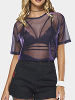 Wholesale Round Neck Short Sleeve Black Fashion Tee