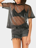 Wholesale Round Neck Short Sleeve Black T-Shirt