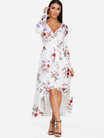 OEM Ladies White Floral Dresses