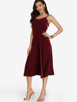 NEW FEELING Womens Burgundy Midi Dresses