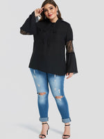 OEM ODM Plus Size Womens Black Tops
