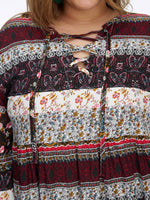 Custom Womens Floral Print Plus Size Mini Dress