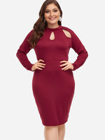 OEM Ladies Burgundy Plus Size Dresses