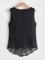 NEW FEELING Womens Black Plus Size Tops