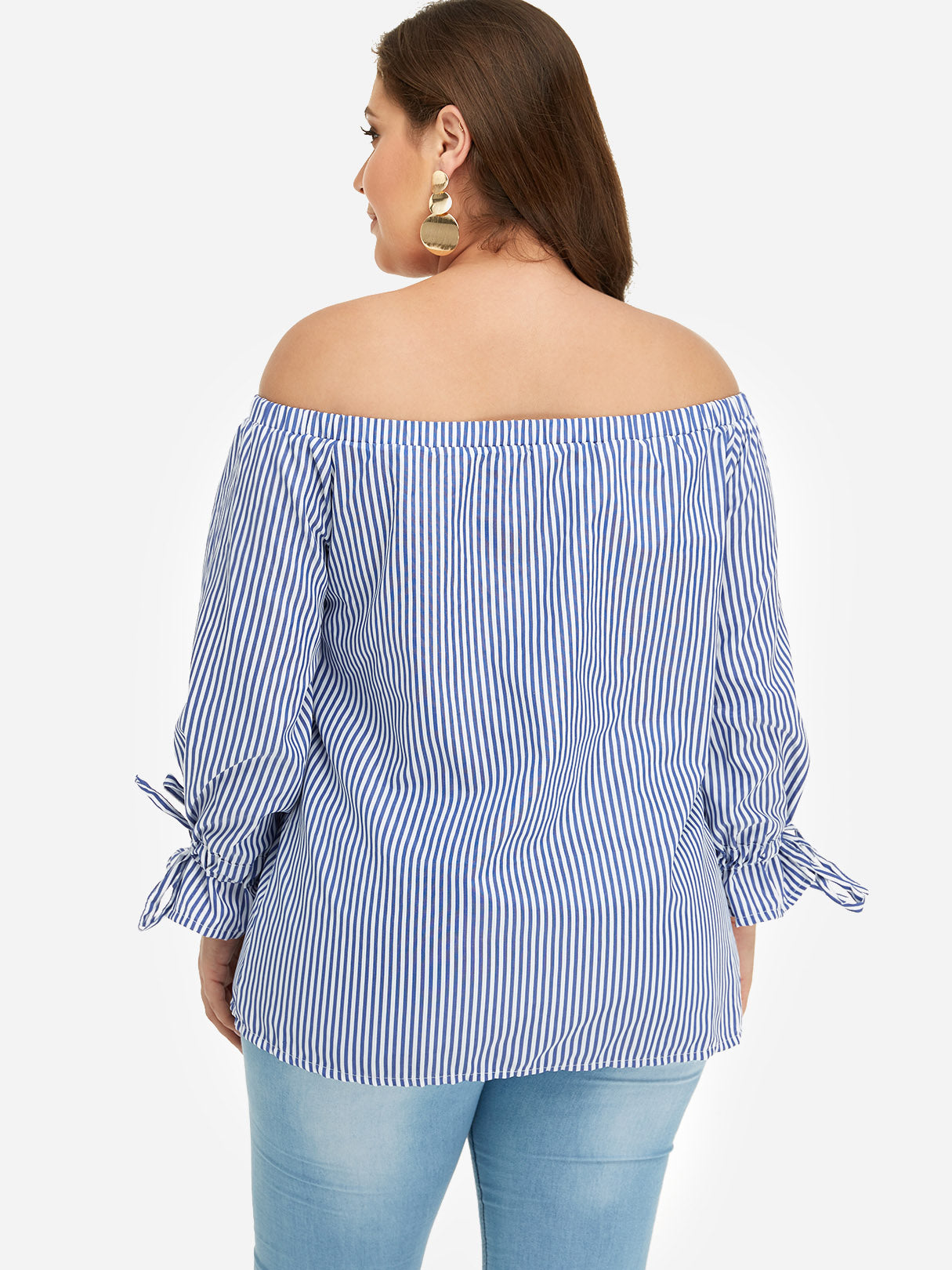 NEW FEELING Womens Striped Plus Size Tops