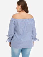 NEW FEELING Womens Striped Plus Size Tops