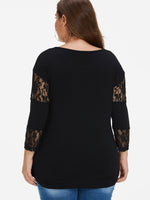 NEW FEELING Womens Black Plus Size Tops