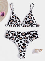 Wholesale V-Neck Sleeveless Floral Print Bikinis Set