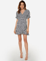 OEM ODM Womens Black Wrap Dress