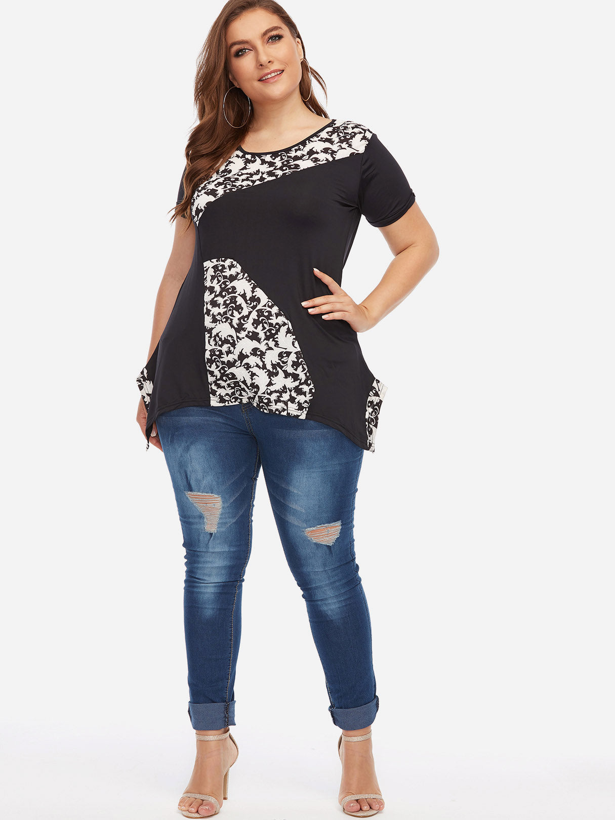 OEM ODM Womens Short Sleeve Plus Size Tops