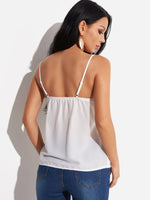 NEW FEELING Womens White Camis