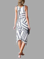 NEW FEELING Womens Black & White Midi Dresses