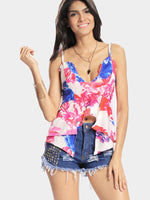 Wholesale V-Neck Sleeveless Slit Hem Camis