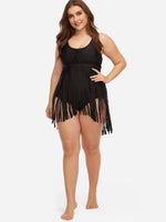 NEW FEELING Womens Black Plus Size Swimwear