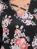 OEM ODM Black Floral Dress