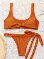 Wholesale V-Neck Tie-Up Two Piece Bikinis