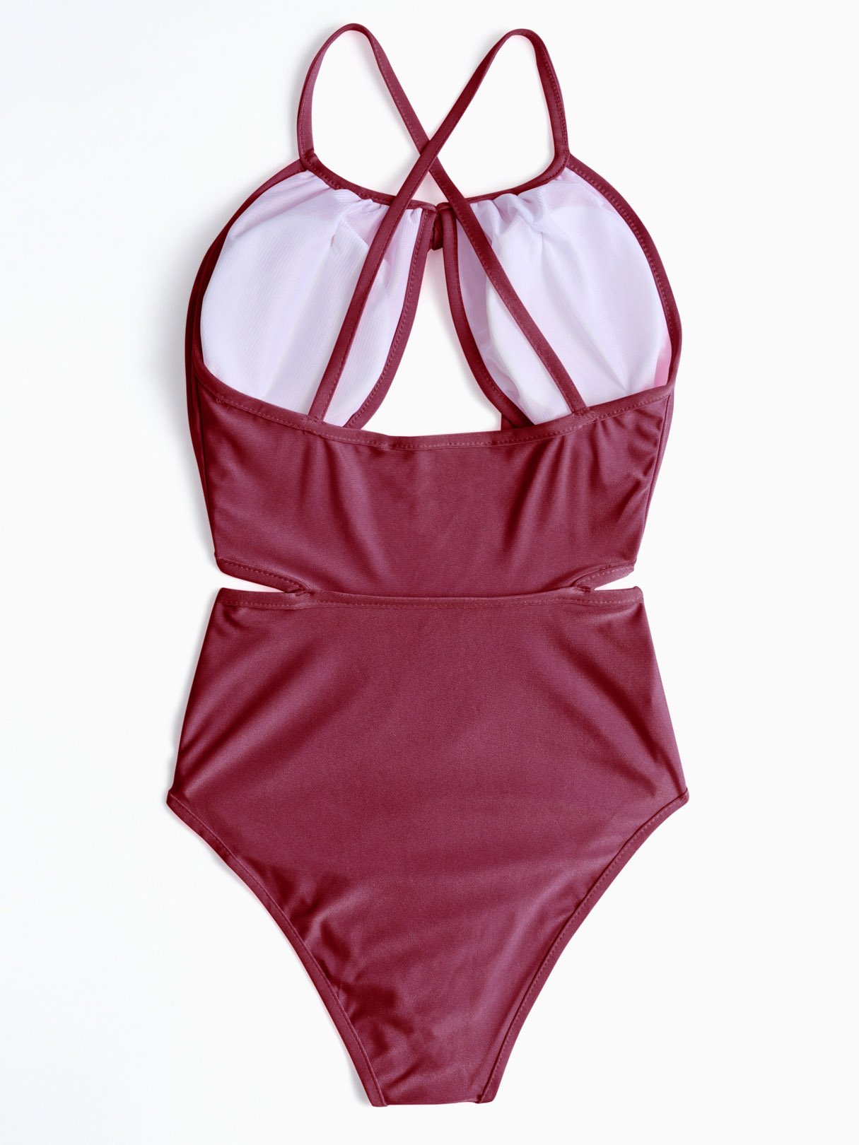 NEW FEELING Womens Burgundy One-Pieces