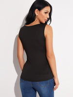 NEW FEELING Womens Black Camis