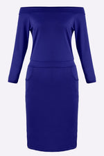 OEM Ladies Blue Off The Shoulder Dresses