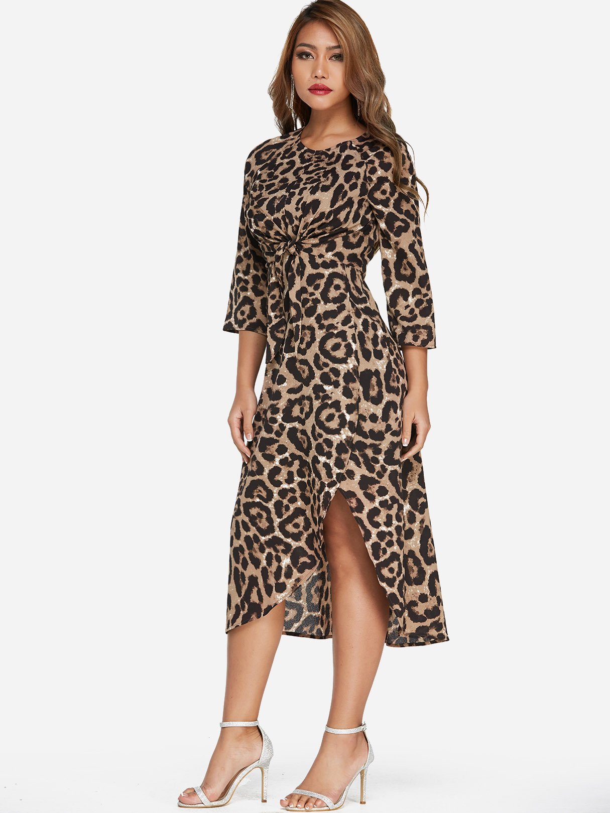 OEM Ladies Leopard Midi Dresses