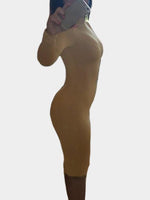 OEM Ladies Khaki Midi Dresses