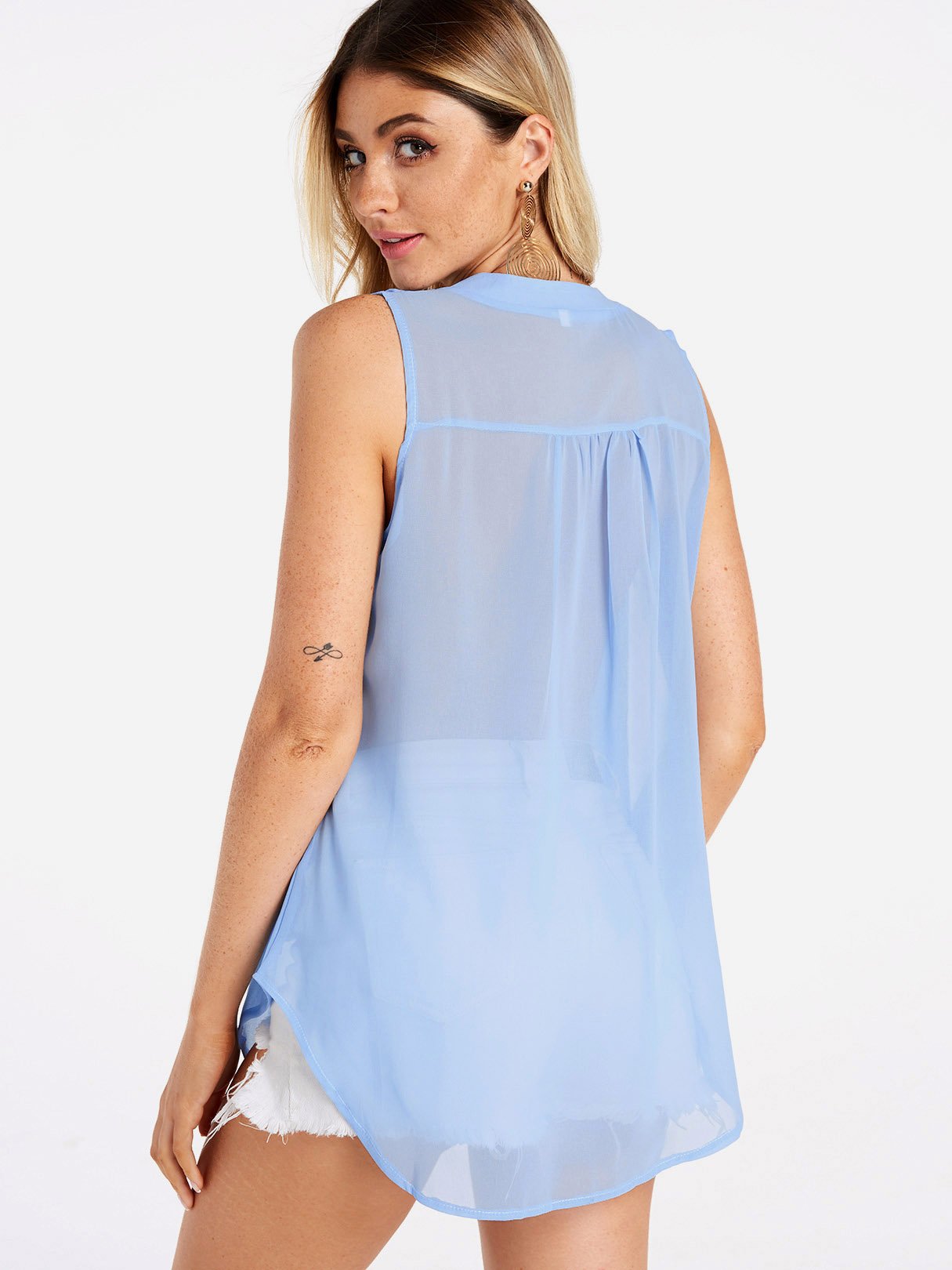 NEW FEELING Womens Sky Blue Camis