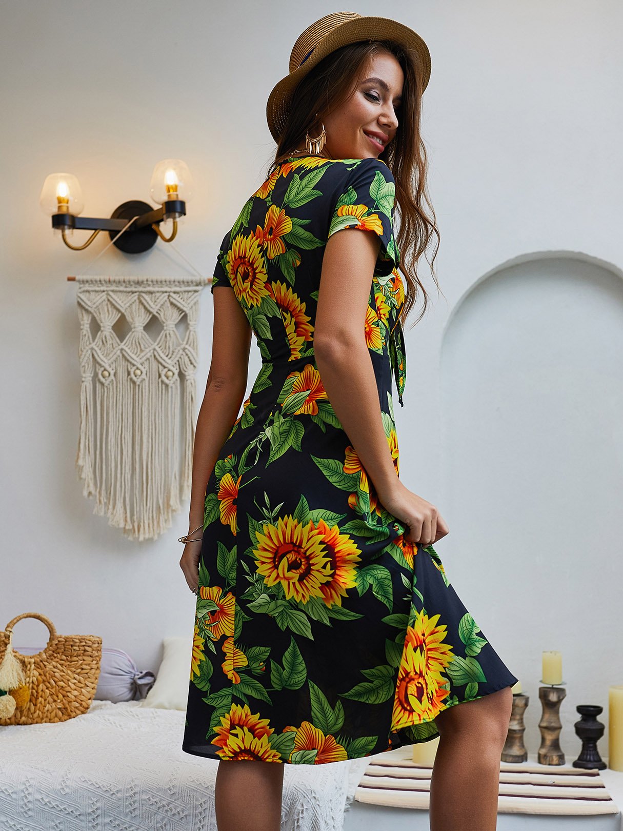 Custom Long Black Maxi Dress With Long Sleeves