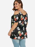NEW FEELING Womens Floral Plus Size Tops