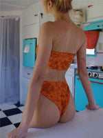 NEW FEELING Womens Orange Bikinis